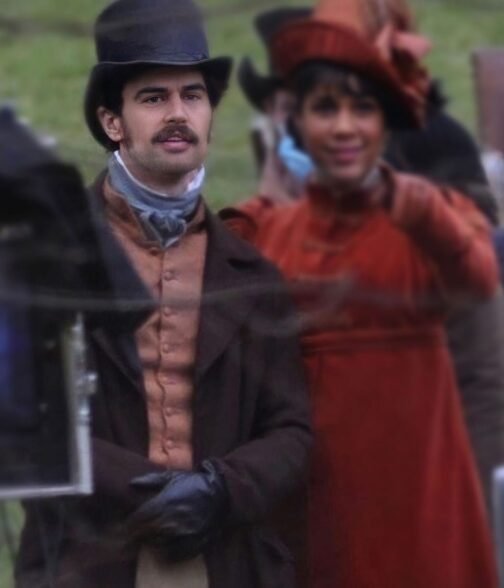 Theo James Mr. Malcolm’s List Brown Wool Coat - Image 4