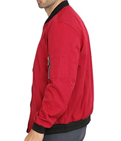 Bruce Willis Apex Bomber Red Jacket - Image 4