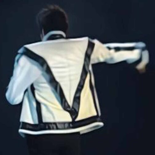 Thriller Michael Jackson White Leather Jacket - Image 6