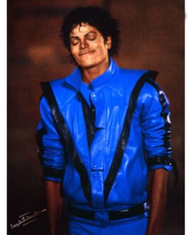 Michael Jackson Thriller Blue Leather Jacket