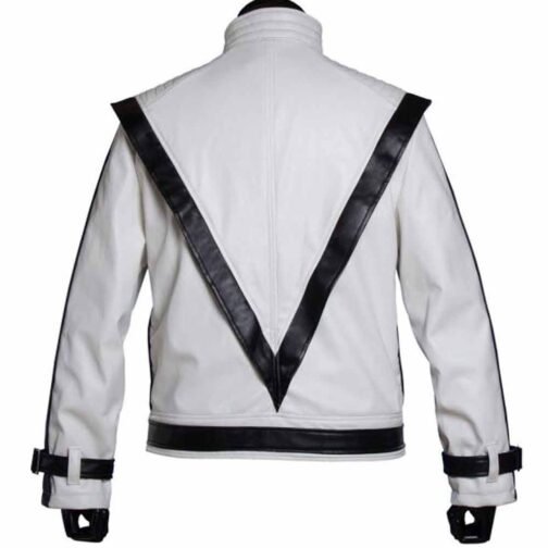 Thriller Michael Jackson White Leather Jacket - Image 3