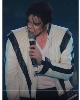 Thriller Michael Jackson White Leather Jacket
