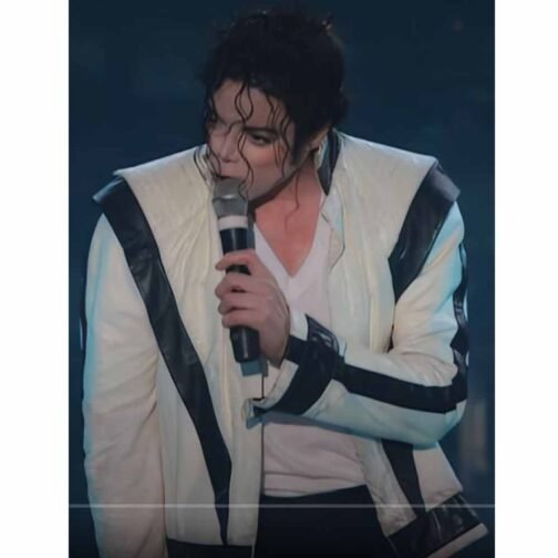 Thriller Michael Jackson White Leather Jacket - Image 2