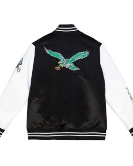 Throwback 2-Tone Philadelphia Eagles Varsity Satin Jacket