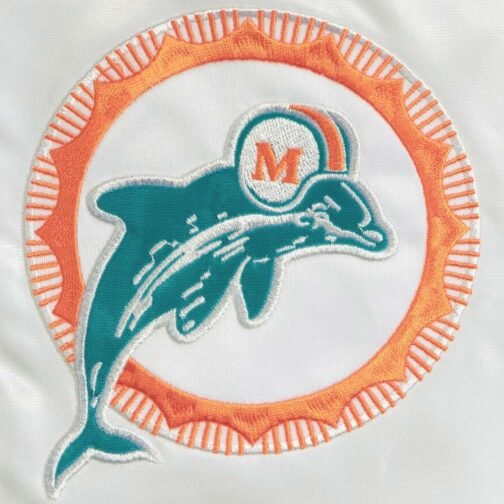 Throwback D-Line Miami Dolphins White Jacket - Image 5