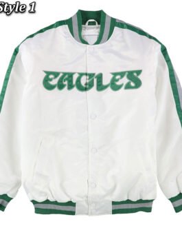 White Philadelphia Eagles Throwback D-Line Jacket