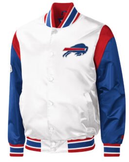 Buffalo Bills Throwback Warm Up Pitch Varsity Satin Jacket