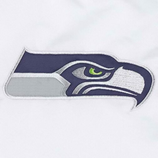 Seattle Seahawks Throwback Warm Up Pitch Varsity Satin Jacket - Image 4