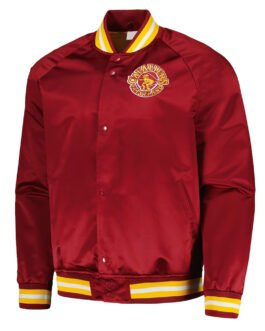Cleveland Cavaliers Throwback Wordmark Wine Satin Jacket
