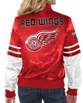 Tie Breaker Detroit Red Wings Red and White Jacket
