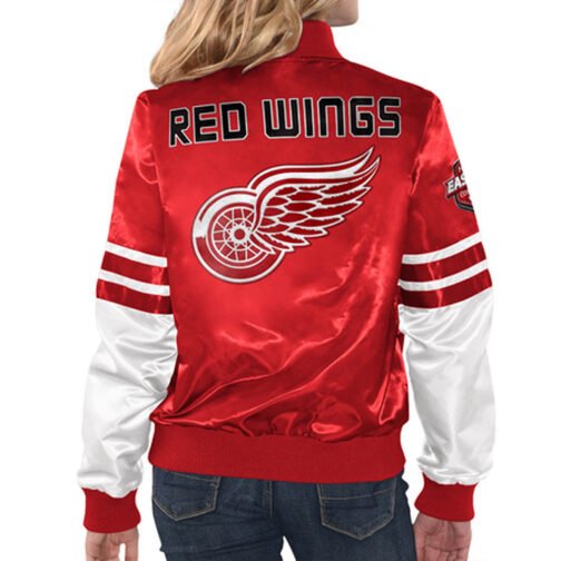 Tie Breaker Detroit Red Wings Red and White Jacket - Image 2