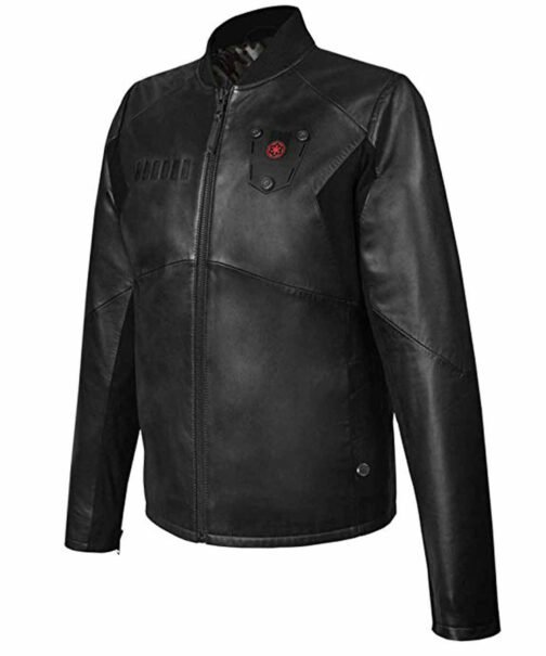 Tie Pilot Star Wars Imperial Leather Jacket with Patch - Image 4