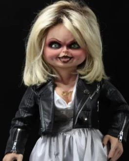 Tiffany Valentine Bride of Chucky Black Leather Belted Jacket