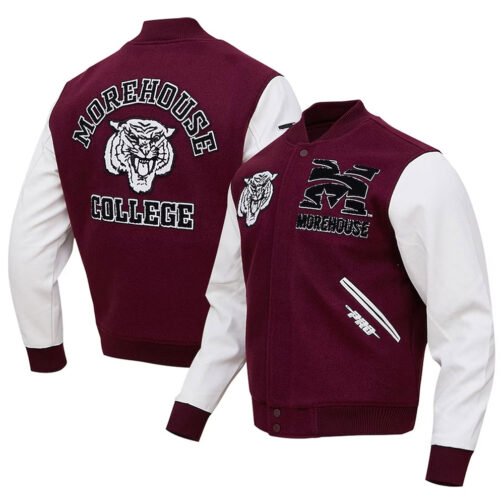 Tigers Morehouse College Varsity Maroon Jacket - Image 3