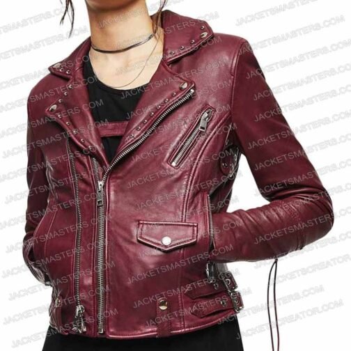 Morgan Taylor Campbell The Imperfects Maroon Studded Jacket