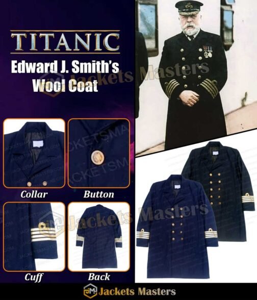 Bernard Hill Titanic Black Wool Coat - Image 10