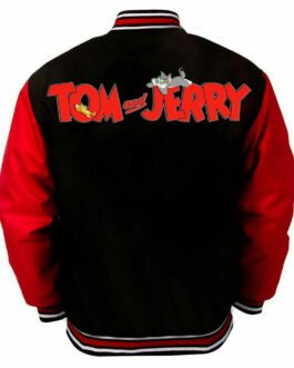 Tom and Jerry Red and Black Varsity Jacket