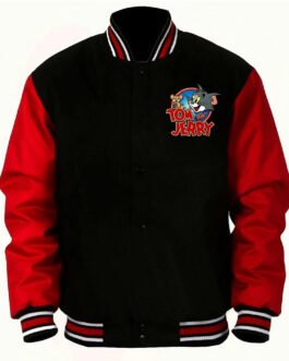 Tom and Jerry Red and Black Varsity Jacket