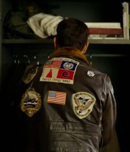 Top Gun Tom Cruise Bomber Leather Jacket with Removable Fur - Image 12