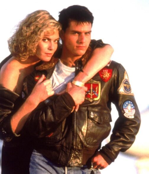 Top Gun Tom Cruise Bomber Leather Jacket with Removable Fur - Image 7