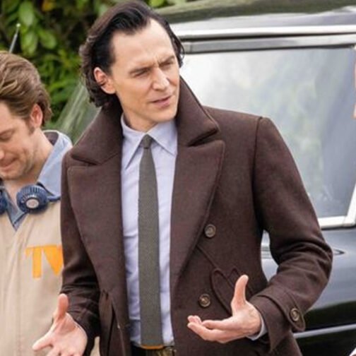 Loki Season 2 Tom Hiddleston Brown Wool Peacoat - Image 23