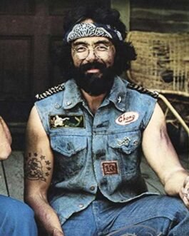Tommy Chong Up in Smoke Roaches Denim Blue Vest