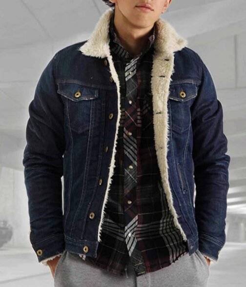 Tommy Jarvis Friday The 13th Shearling  Denim Jacket
