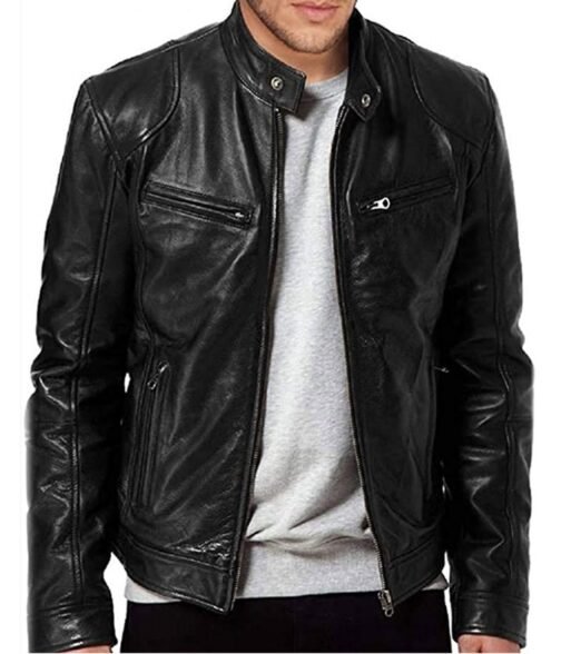 Pam and Tommy Sebastian Stan Black Leather Jacket