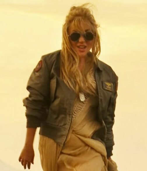 Lady Gaga Top Gun 2 Green Cotton Jacket - Image 6