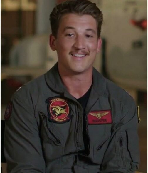 Top Gun Maverick Miles Teller Green Cotton Jacket - Image 2