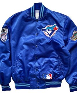 90s Toronto Blue Jays Blue Satin Jacket