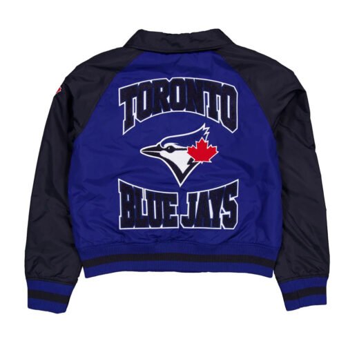 Toronto Blue Jays Blue and Black Throwback Jacket - Image 2