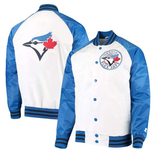 Toronto Blue Jays Clean Up Hitter White and Blue Jacket - Image 3