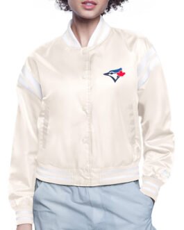 Toronto Blue Jays Printed Logo Varsity Satin Jacket