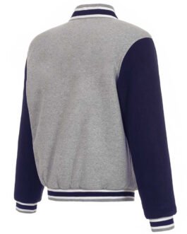 Toronto Blue Jays Varsity Gray and Navy Wool Jacket