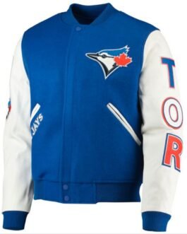 Varsity Toronto Blue Jays White and Royal Blue Jacket