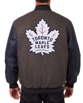 Toronto Maple Leafs Charcoal and Navy Varsity Jacket
