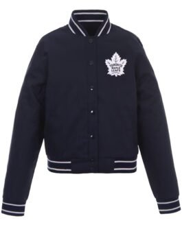 Toronto Maple Leafs Front-Hit Navy Poly-Twill Jacket