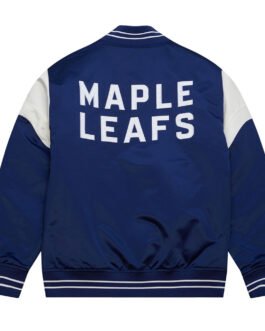 Toronto Maple Leafs Heavyweight Navy Satin Jacket