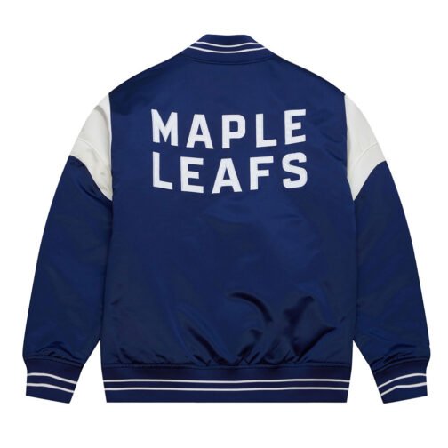 Toronto Maple Leafs Heavyweight Navy Satin Jacket - Image 2