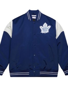 Toronto Maple Leafs Heavyweight Navy Satin Jacket