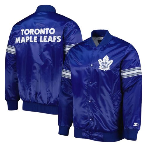 Blue Toronto Maple Leafs Pick & Roll Satin Jacket - Image 3