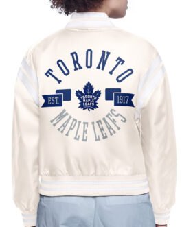 Toronto Maple Leafs Printed Logo Varsity Satin Jacket