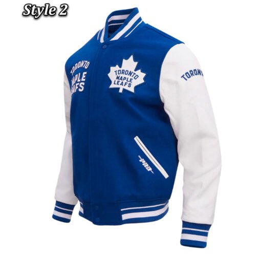 Toronto Maple Leafs Retro Classic Rib Varsity Jacket - Image 6