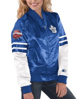 Tie Breaker Toronto Maple Leafs Blue and White Jacket