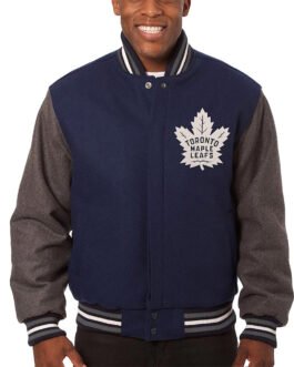 Toronto Maple Leafs Navy/Gray Varsity Wool Jacket