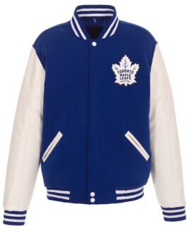 Toronto Maple Leafs Royal and White Varsity Jacket