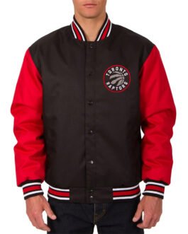 Toronto Raptors Varsity Black and Red Wool Jacket