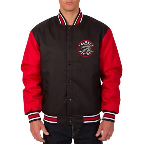 Toronto Raptors Varsity Black and Red Wool Jacket