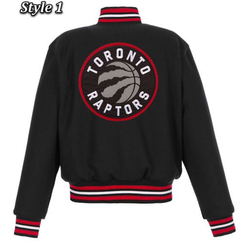 Toronto Raptors Varsity Black Wool Jacket - Image 4